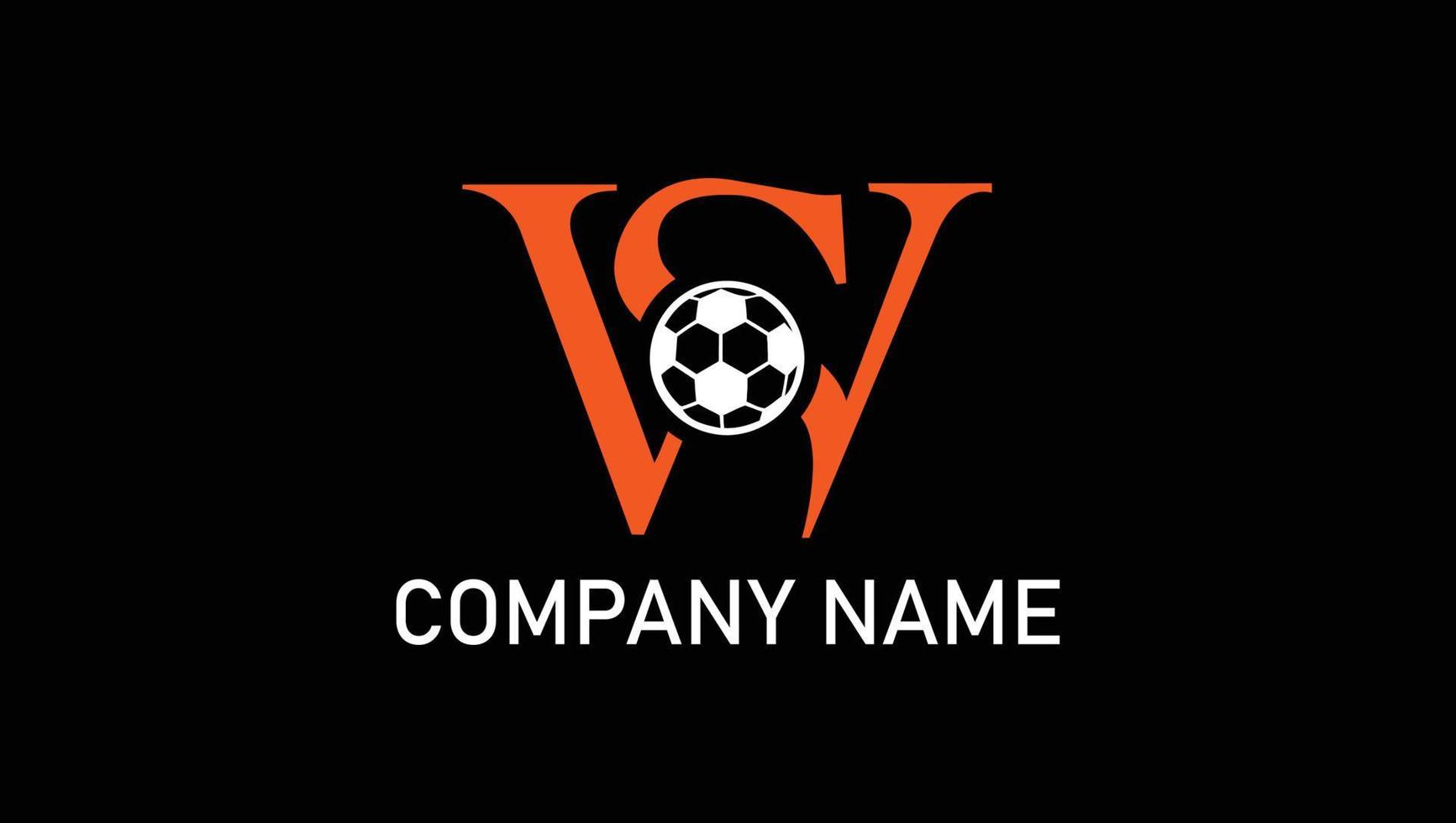 initiale ws des sports avec Football logo modèle vecteur