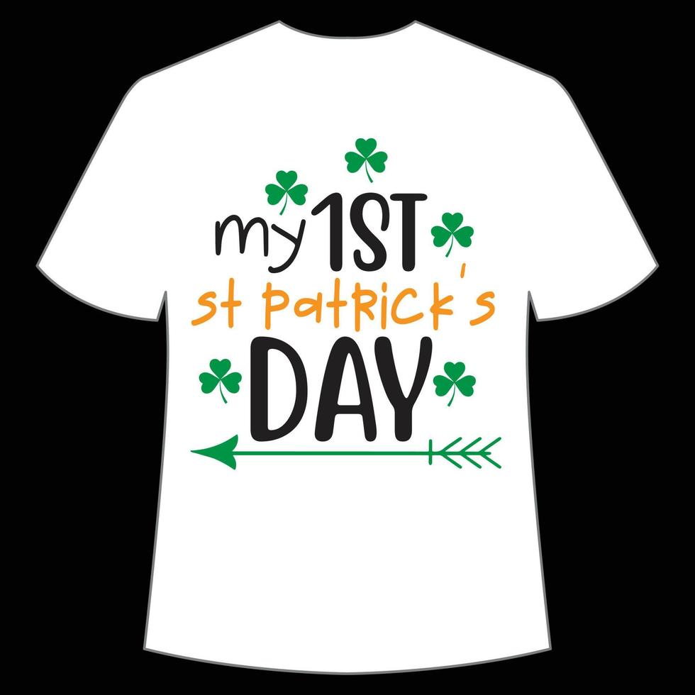 mon 1er st. patrick's journée chemise impression modèle, chanceux charmes, irlandais, toutes les personnes a une peu la chance typographie conception vecteur