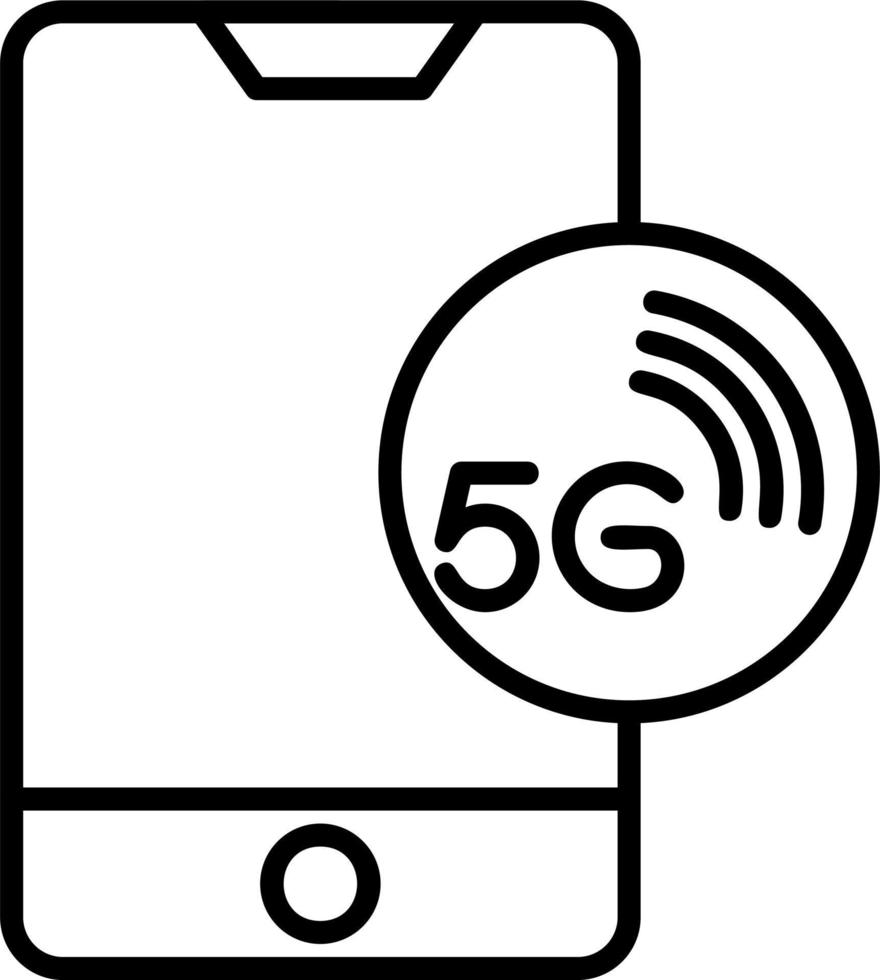 5g réseau sur téléphone intelligent vecteur icône