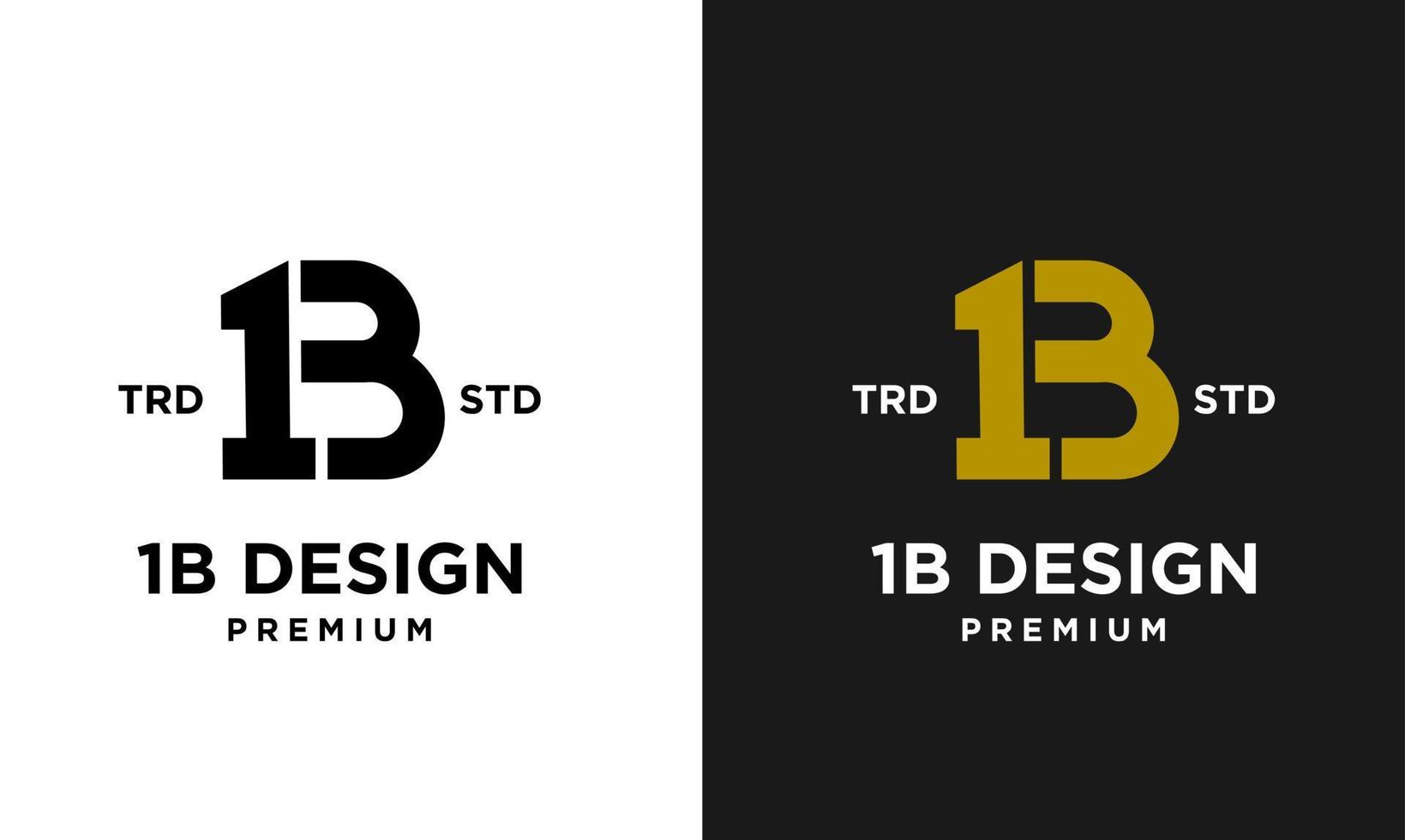 1b ib 13 conception icône lettre initiale logo vecteur