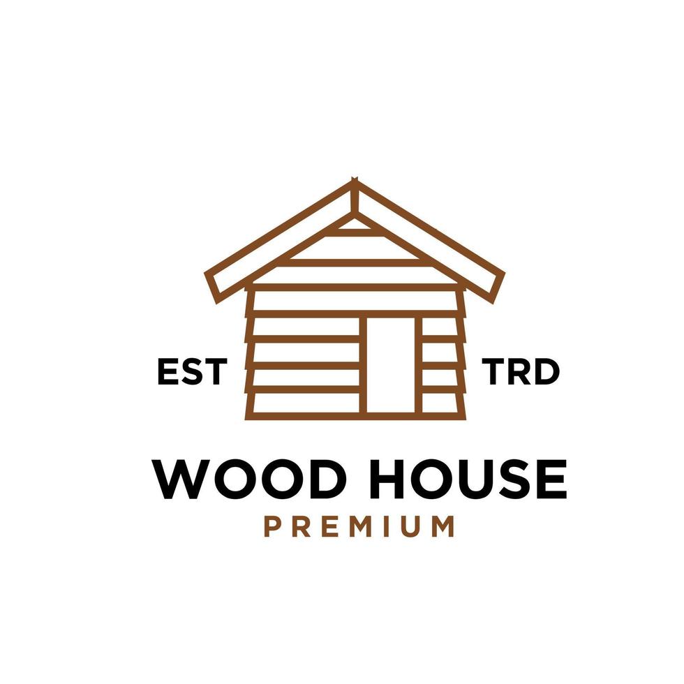 bois maison logo icône conception vecteur illustration