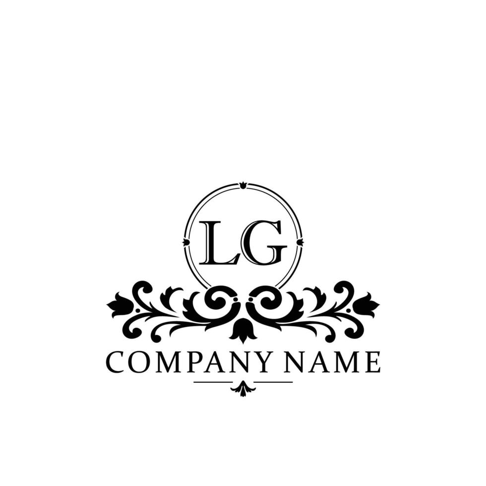 lettre lg floral logo conception. logo pour femmes beauté salon massage cosmétique ou spa marque vecteur