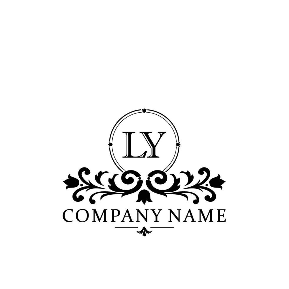 lettre ly floral logo conception. logo pour femmes beauté salon massage cosmétique ou spa marque vecteur