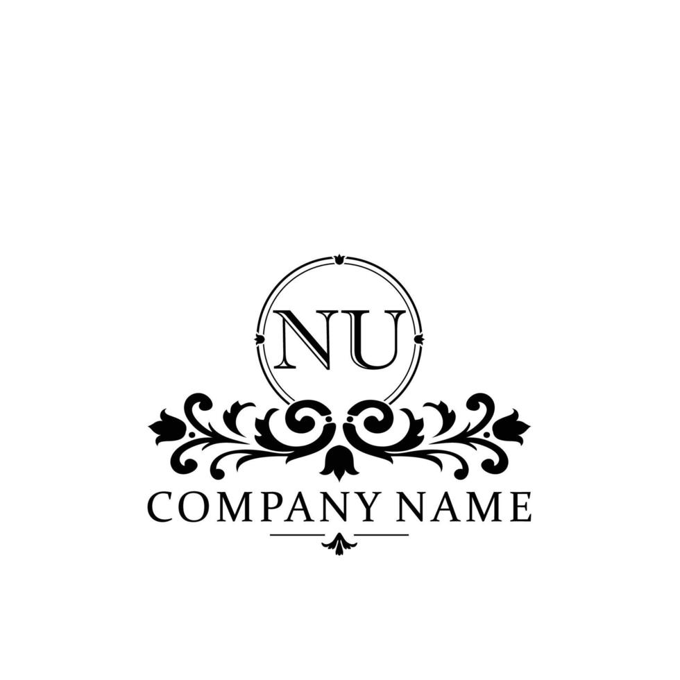 lettre nu floral logo conception. logo pour femmes beauté salon massage cosmétique ou spa marque vecteur