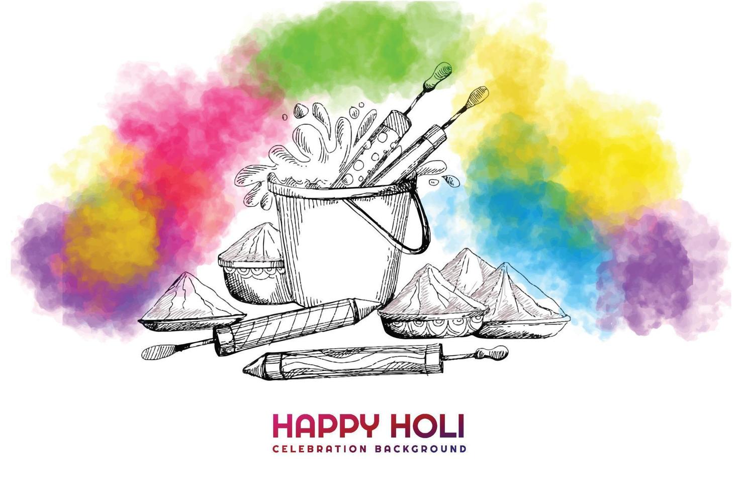 happy holi fond coloré pour le festival des couleurs vecteur