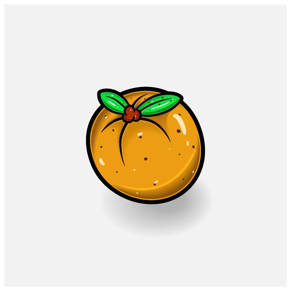 Orange fruit dessin animé avec Facile pente et détails. vecteur