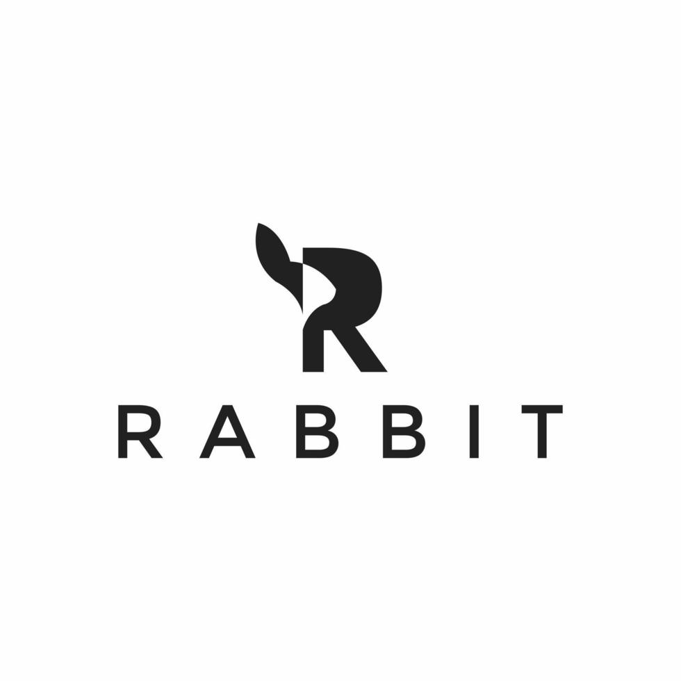 création de logo de lapin avec la lettre r vecteur