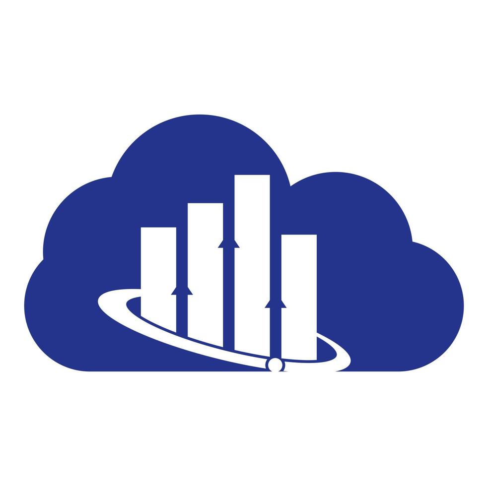 planète Statistiques vecteur logo conception modèle. monde la finance et nuage forme logo conception concept.