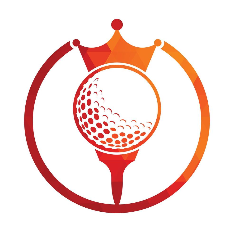 création de logo vectoriel de golf roi. balle de golf avec icône de vecteur de couronne.