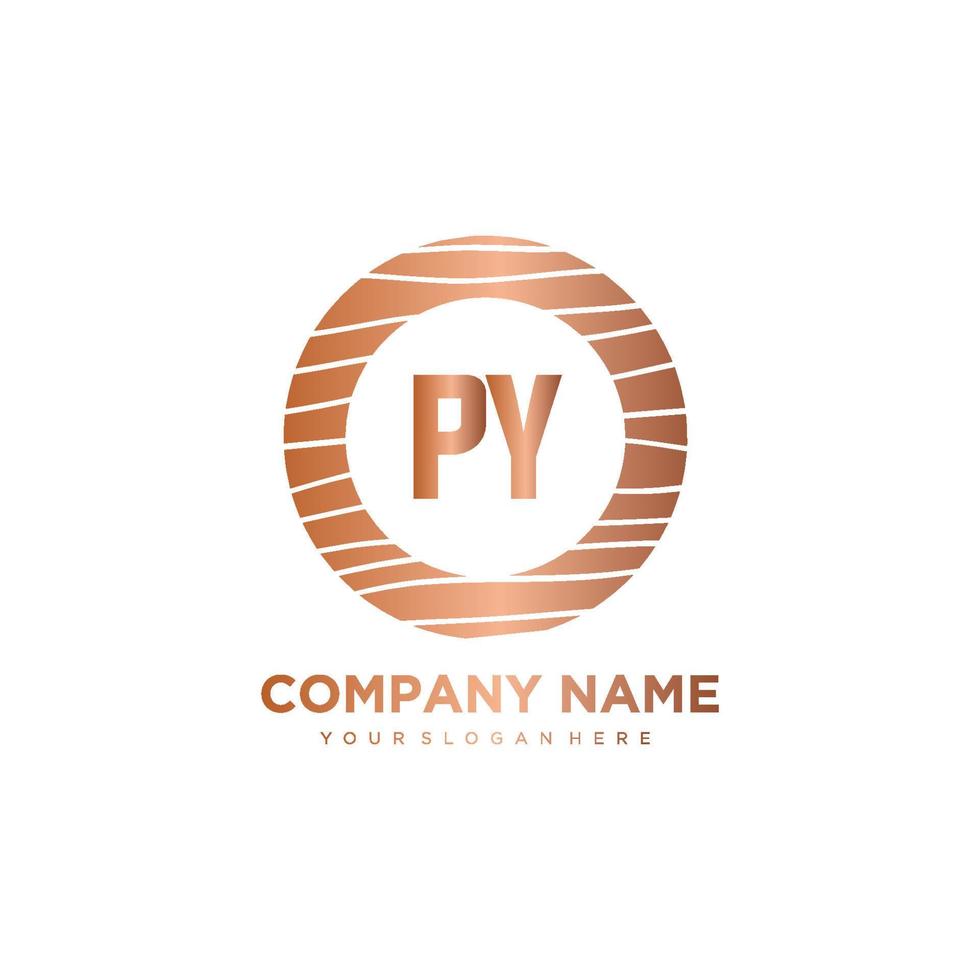 py initiale lettre cercle bois logo modèle vecteur