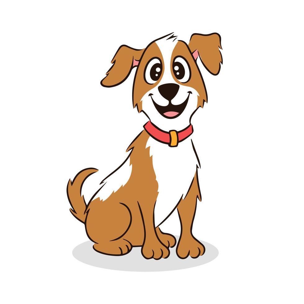 gratuit mignonne chien animal dessin animé personnage vecteur. content chien illustration vecteur