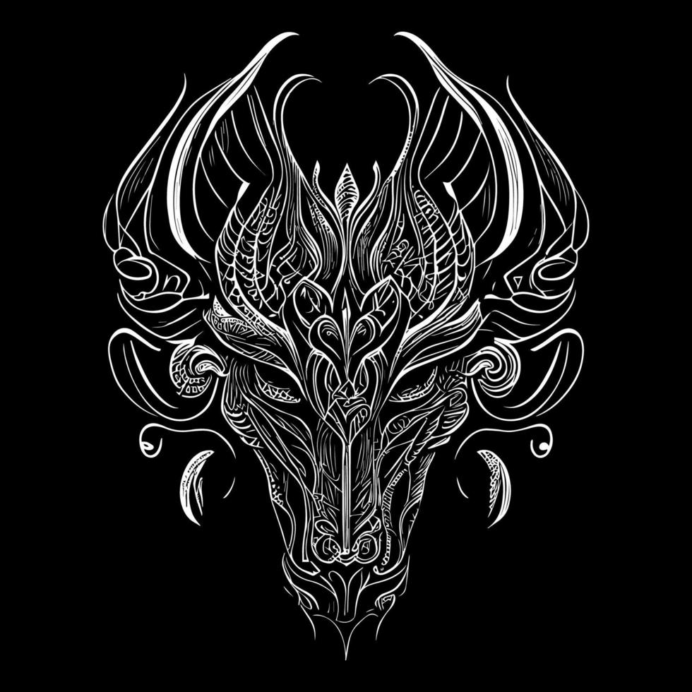 dragon tête illustration est une frappant représentation de cette mythique créature, capture le Puissance et mystère de le dragon, une symbole de force et majesté vecteur