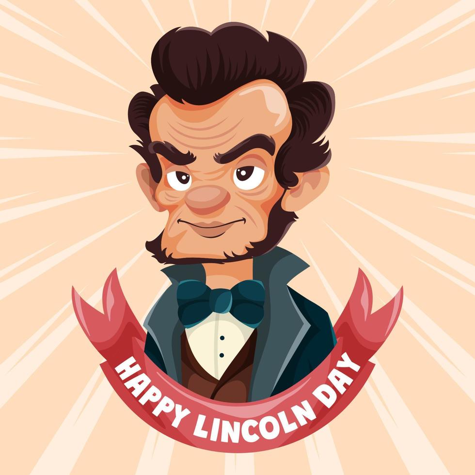 abraham Lincoln dessin animé portrait concept vecteur