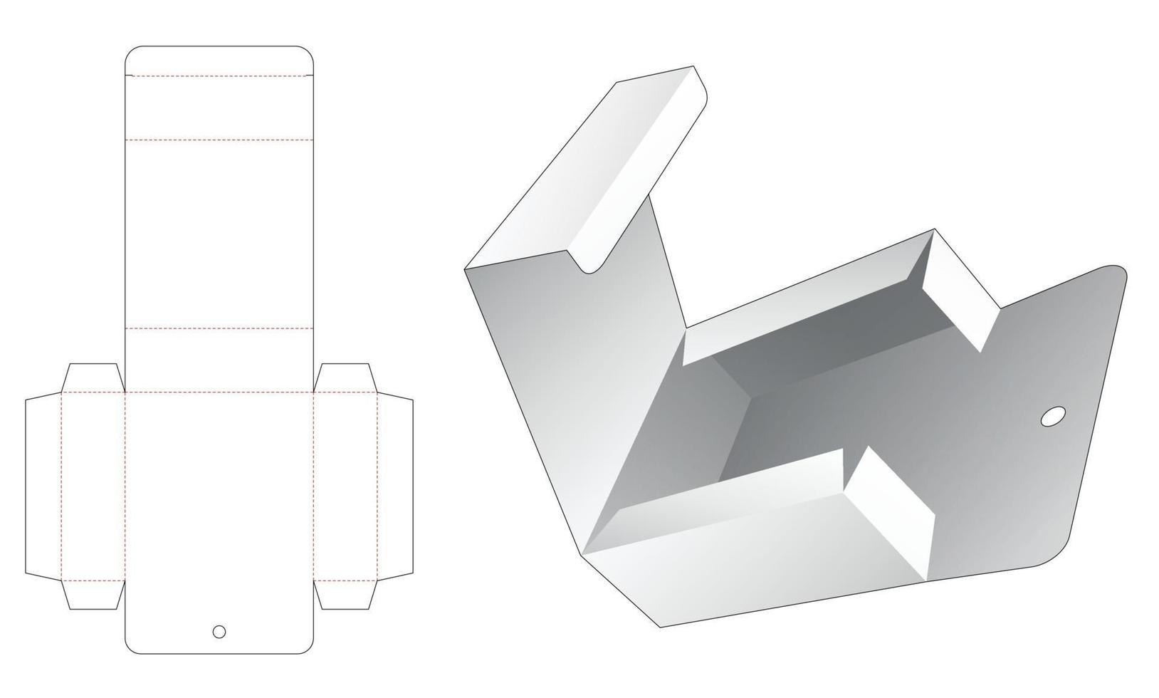 flip emballage rectangulaire avec trou de suspension modèle découpé vecteur