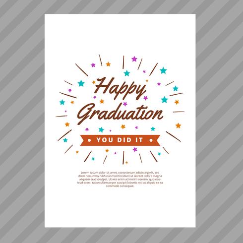 Carte de graduation avec le vecteur de Style typographie