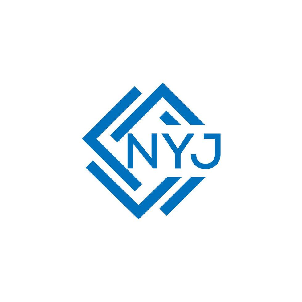 nyj lettre logo conception sur blanc Contexte. nyj Créatif cercle lettre logo concept. nyj lettre conception. vecteur