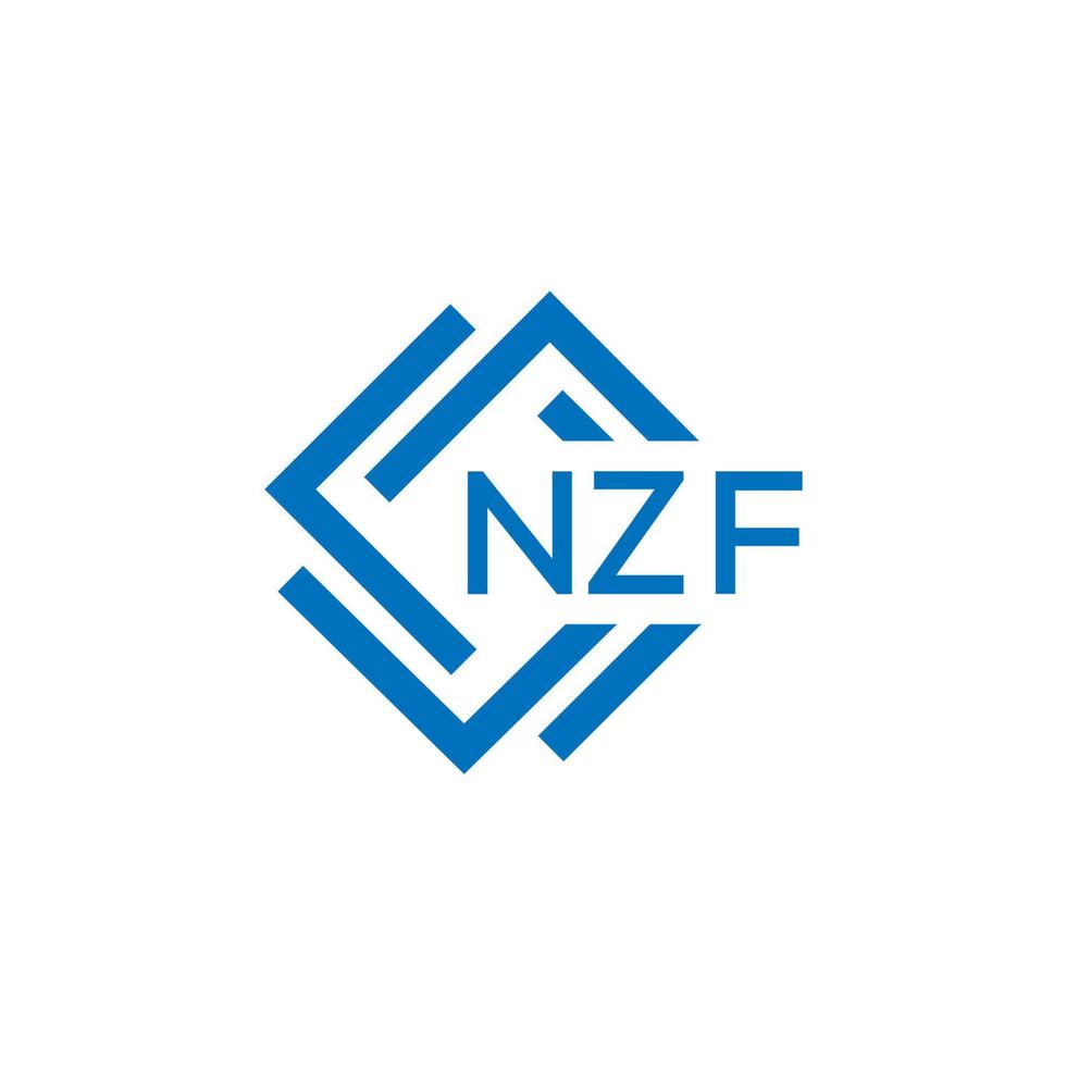 nzf lettre logo conception sur blanc Contexte. nzf Créatif cercle lettre logo concept. nzf lettre conception. vecteur