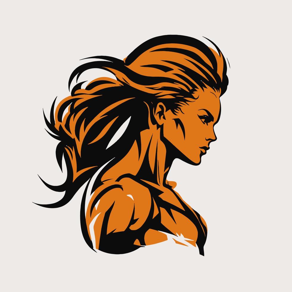 femme tête logo - femmes cheveux et visage conception symbole élément - icône pour mère - féminisme et femmes journée sur Mars 8 vecteur
