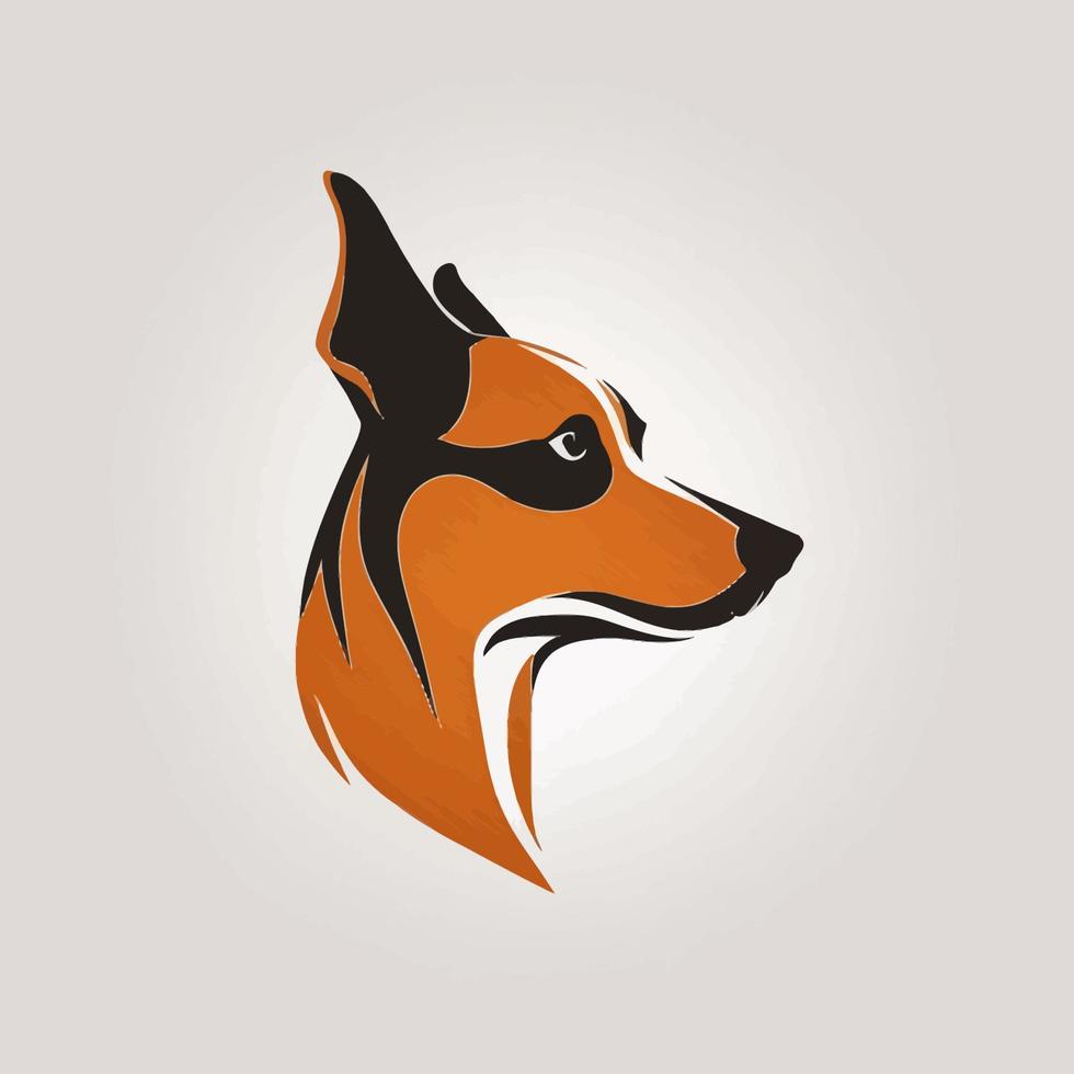 chien tête animal de compagnie symbole - jeu chien logo élégant élément pour marque - abstrait icône symboles vecteur
