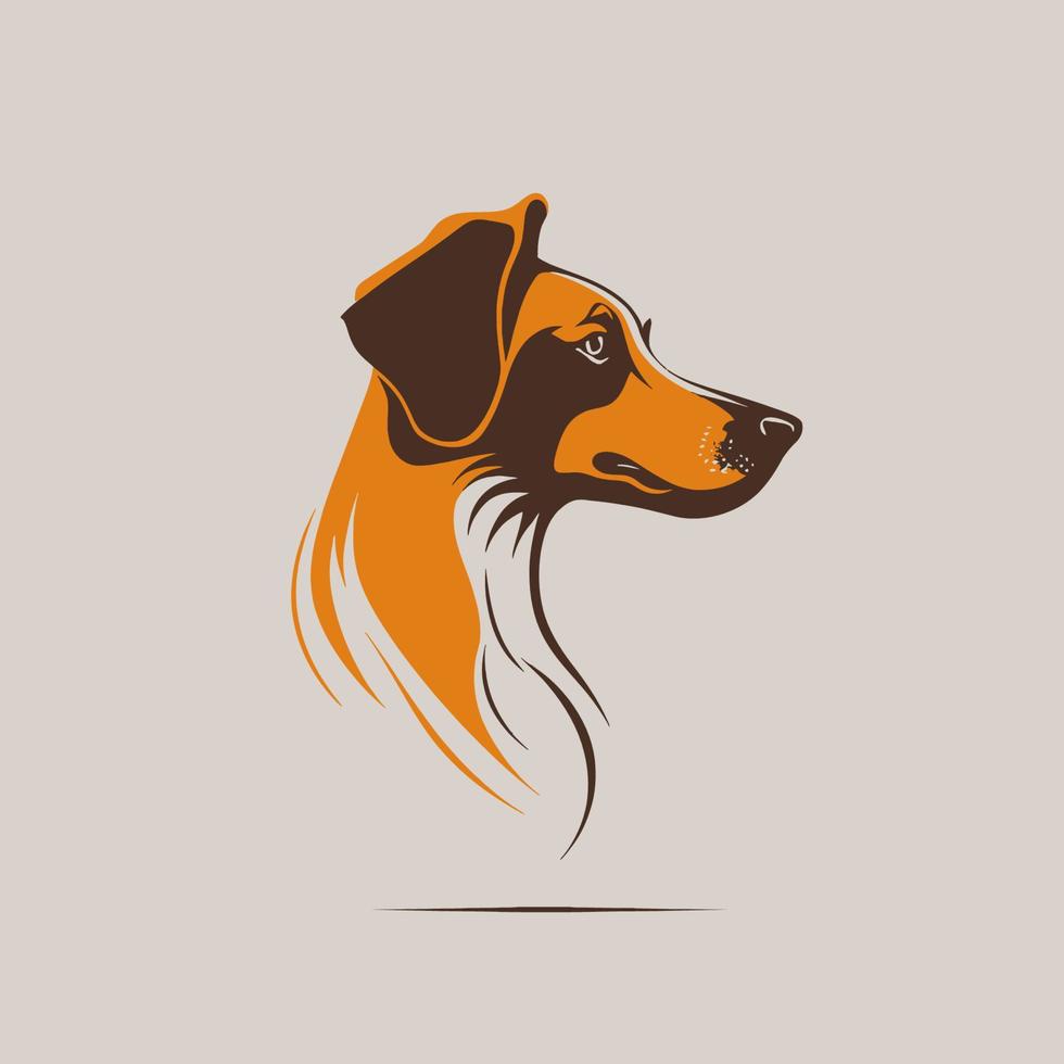 chien tête animal de compagnie symbole - jeu chien logo élégant élément pour marque - abstrait icône symboles vecteur