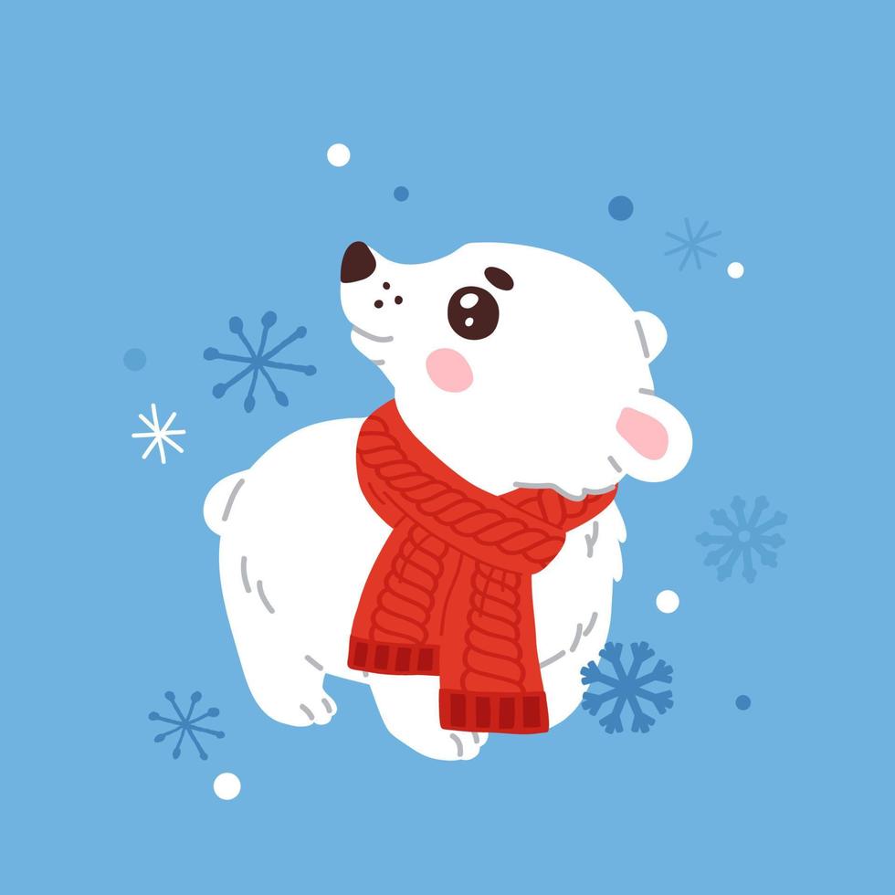 dessin animé bébé polaire ours personnage vecteur