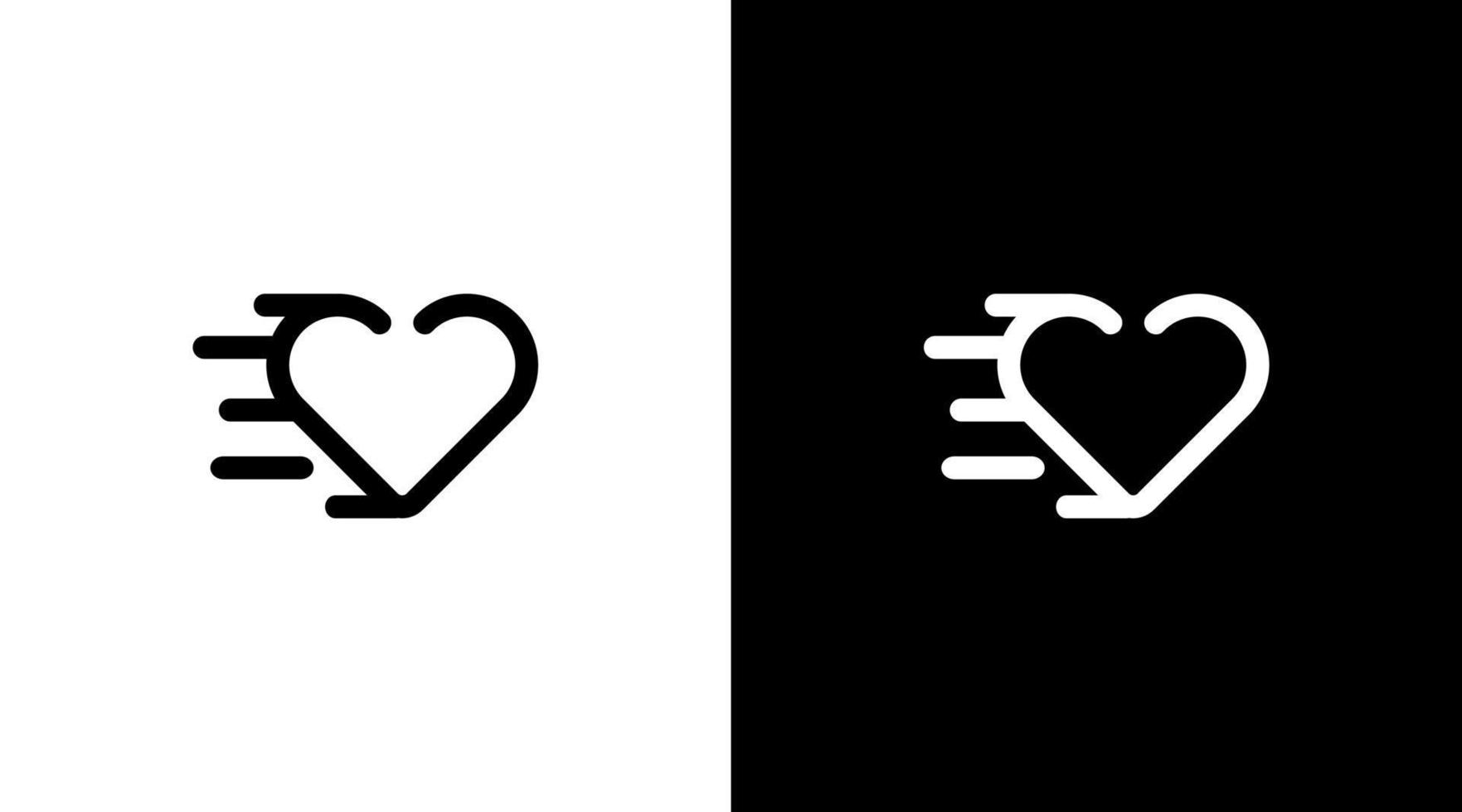 l'amour logo vecteur monogramme santé symbole noir et blanc icône style conception modèle