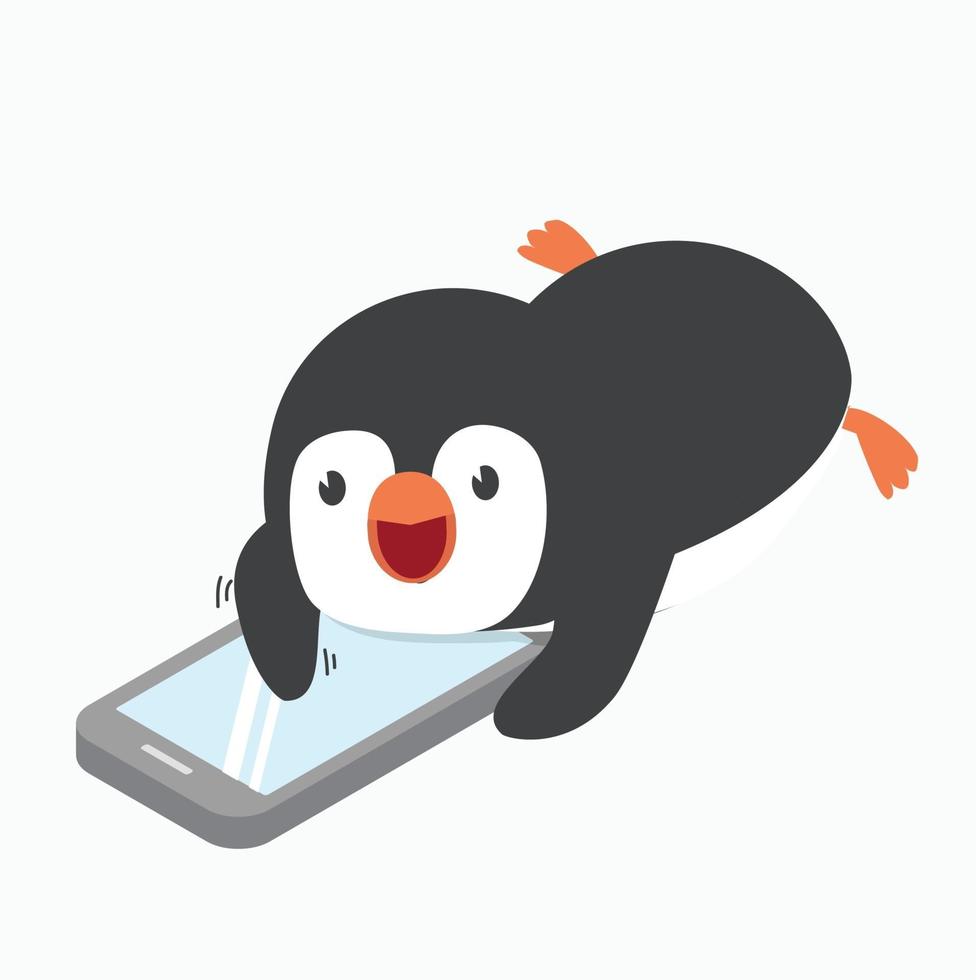 pingouin drôle avec vecteur mobile