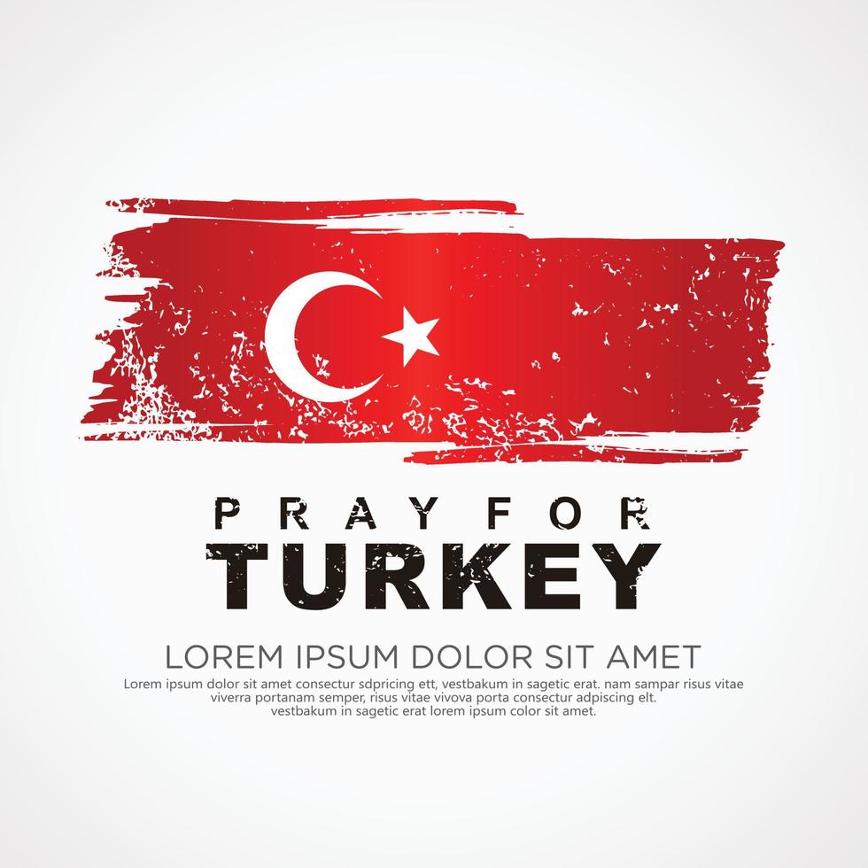 grunge style turc drapeau et carte pour salutation carte vecteur