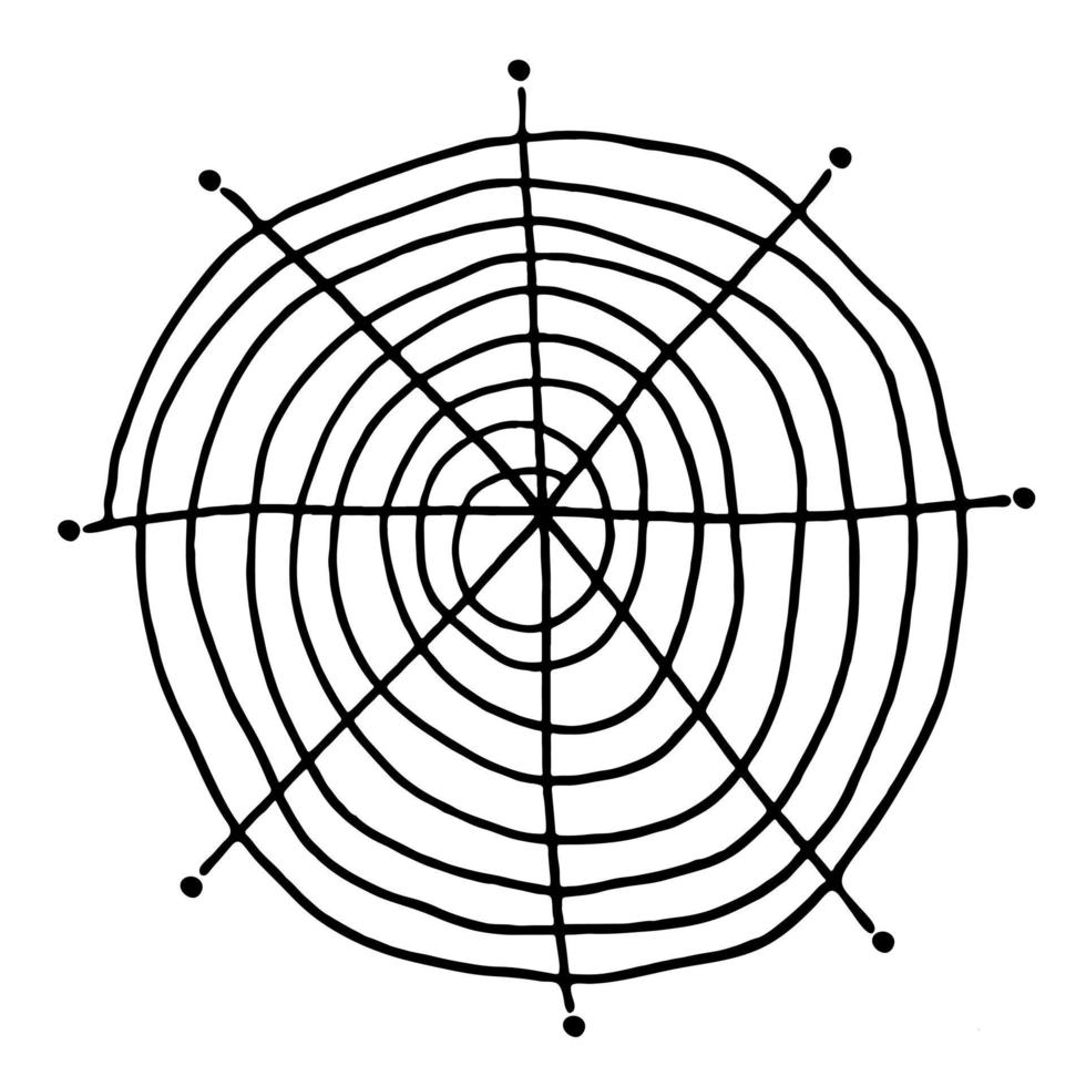 gribouiller les contours du web, de la toile d'araignée, de la toile d'araignée, du gossamer. conception créative de fond d'halloween. vecteur de griffonnage. fond de toile de fond.