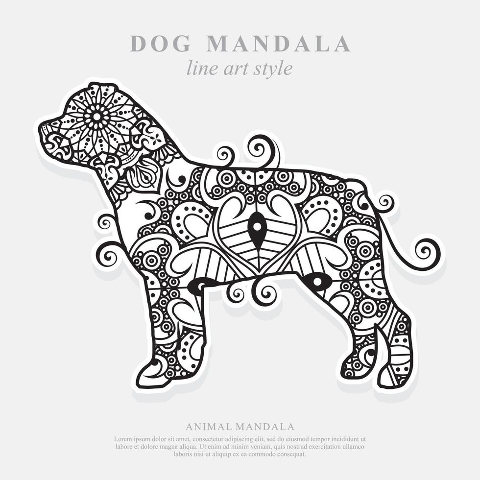 mandala de chien. éléments décoratifs vintage. motif oriental, illustration vectorielle. vecteur