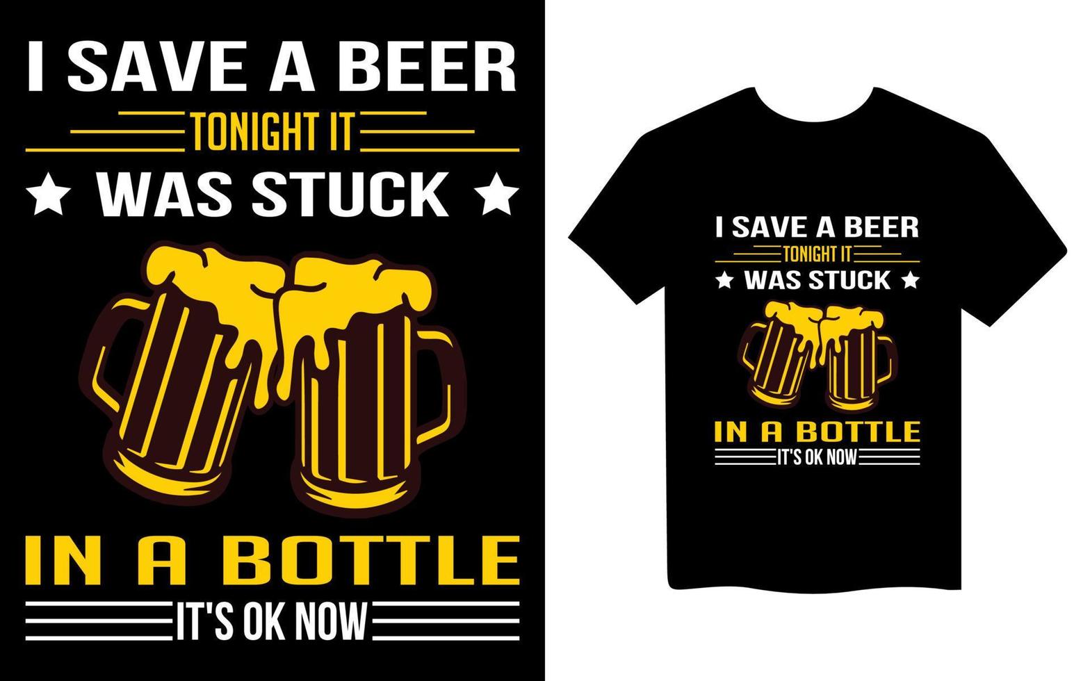 conception de t-shirt de bière vecteur