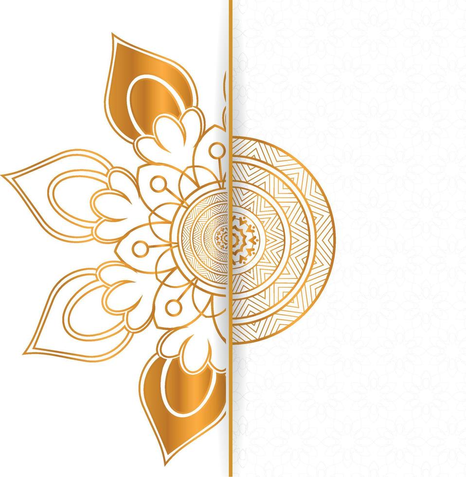 luxe d'or Royal mandala avec arabe islamique style, blanc Contexte vecteur