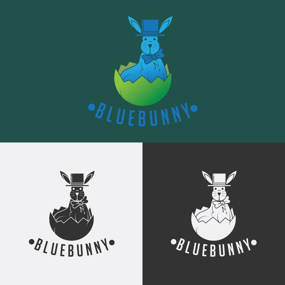 logo conception avec lapin concept en utilisant la magie chapeau vecteur