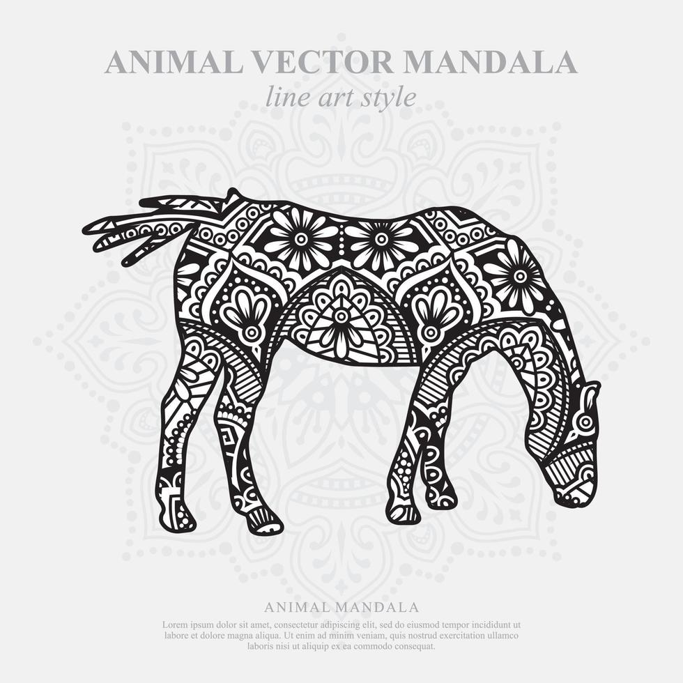 mandala de cheval. éléments décoratifs vintage. motif oriental, illustration vectorielle. vecteur