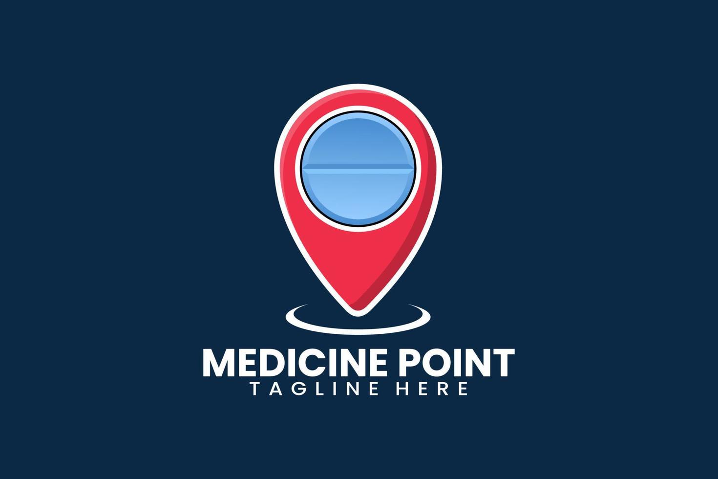 plat moderne médicament épingle point logo modèle vecteur