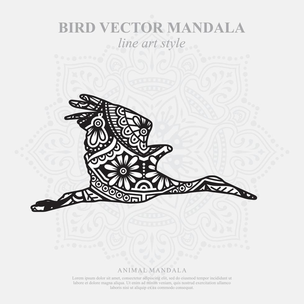 mandala d'oiseau. éléments décoratifs vintage. motif oriental, illustration vectorielle. vecteur