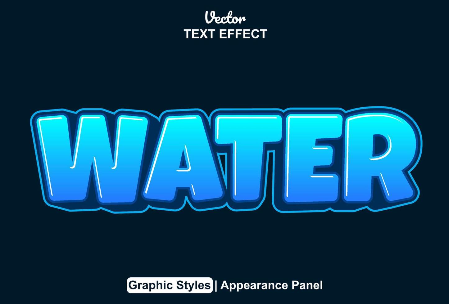 effet de texte d'eau avec style graphique et modifiable. vecteur