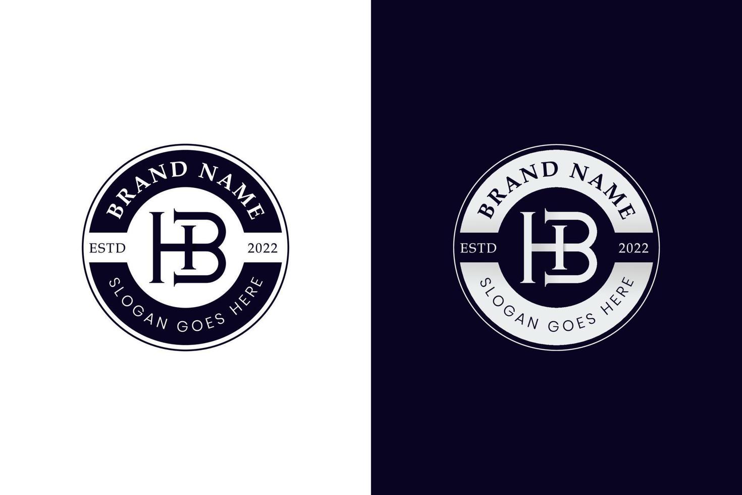 lettre hb ou bh initiale monogramme logo avec emblème ou badge conception concept pour identité affaires Nom vecteur
