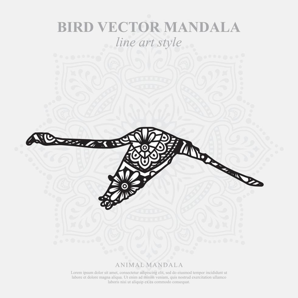 mandala d'oiseau. éléments décoratifs vintage. motif oriental, illustration vectorielle. vecteur