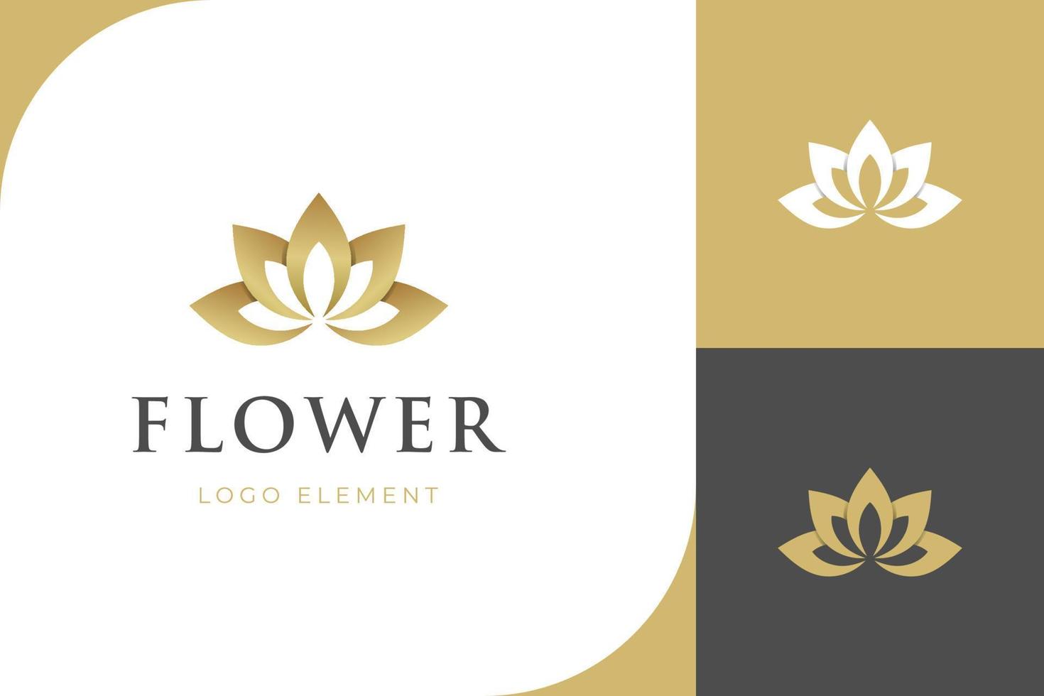 luxe et élégant fleur lotus logo icône conception concept, d'or floral logo élément pour beauté ou spa salon produits de beauté marque logo modèle vecteur