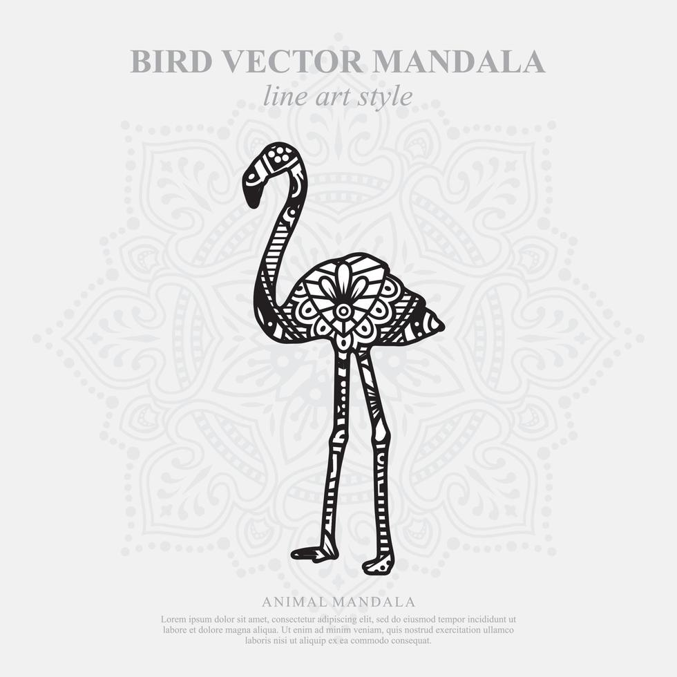 mandala d'oiseau. éléments décoratifs vintage. motif oriental, illustration vectorielle. vecteur