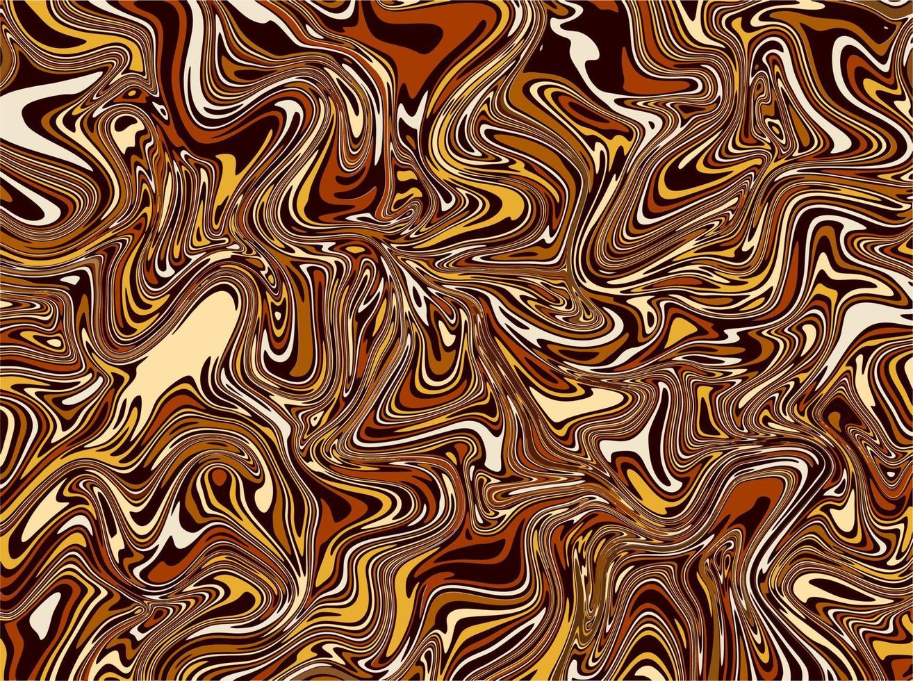 ancien marron abstrait fluide marbre conception modèle. rétro vague ligne art. vecteur