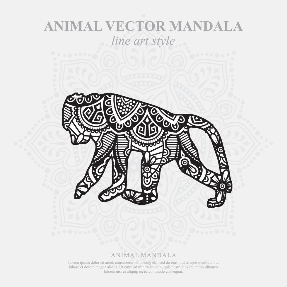 mandala de singe. éléments décoratifs vintage. motif oriental, illustration vectorielle. vecteur