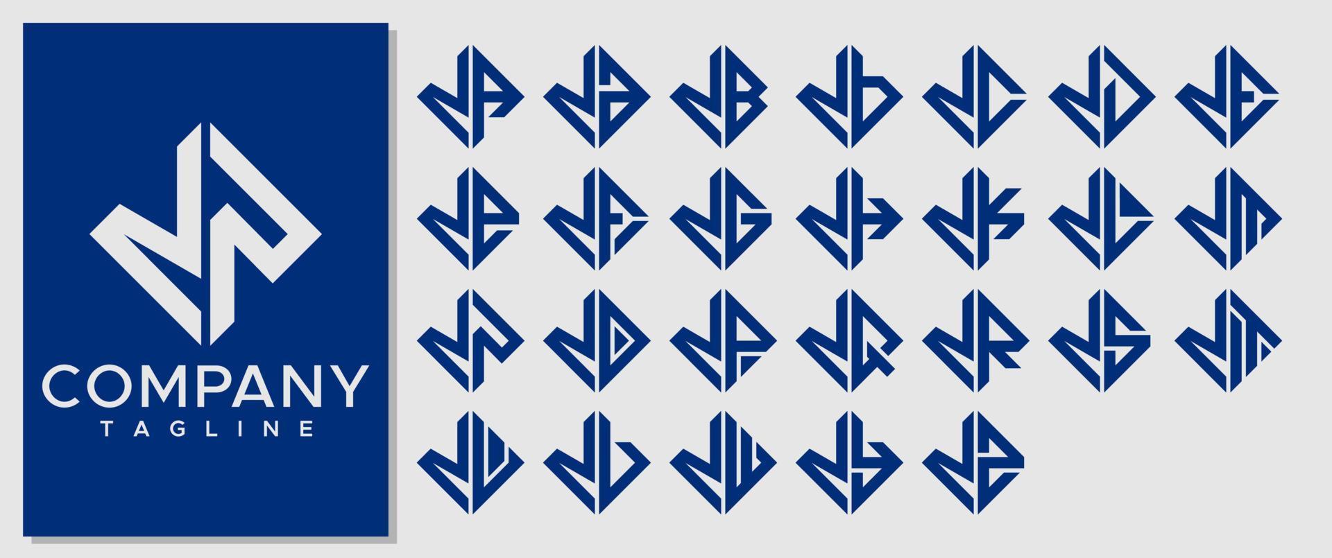 luxe carré lettre n logo conception modèle. moderne ligne nn n lettre logo vecteur. vecteur