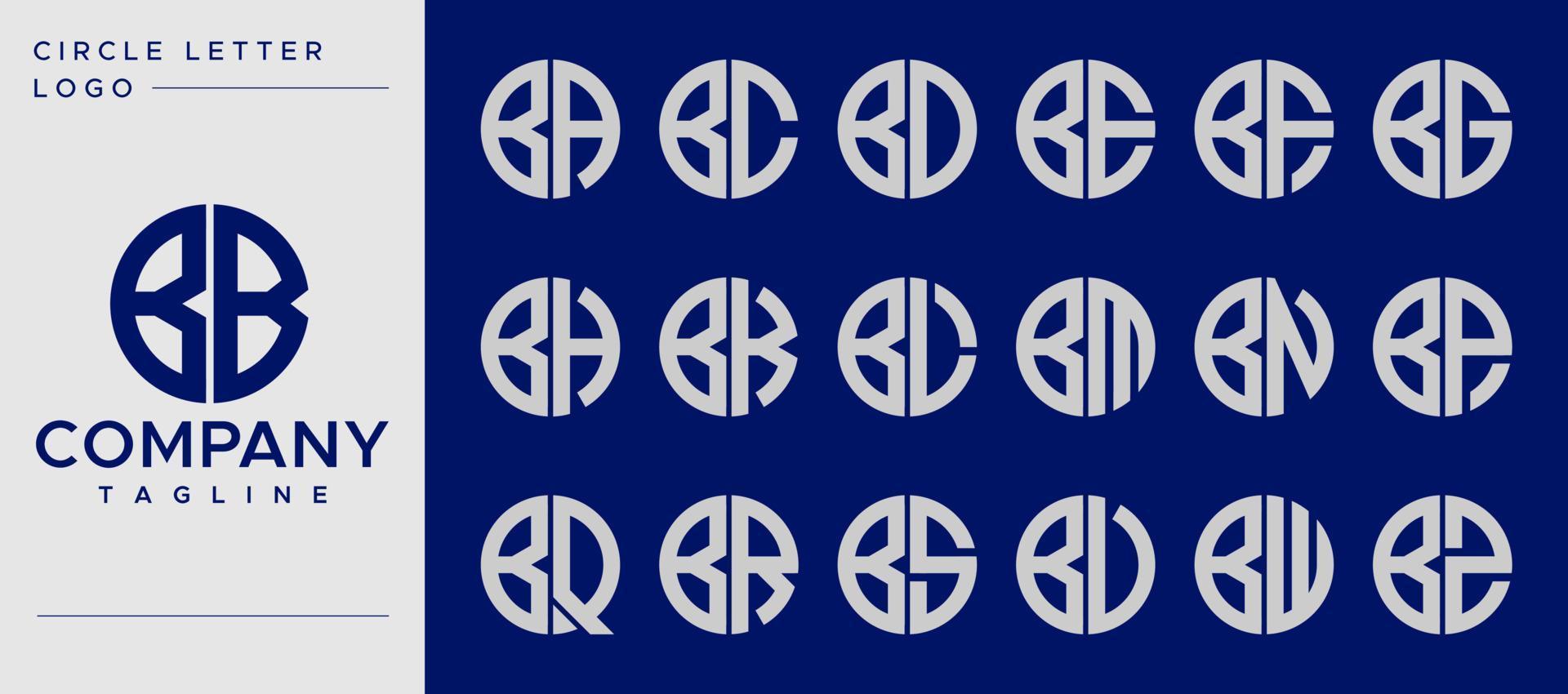 collection de Facile cercle lettre b logo conception vecteur. b lettre marque modèle ensemble. vecteur
