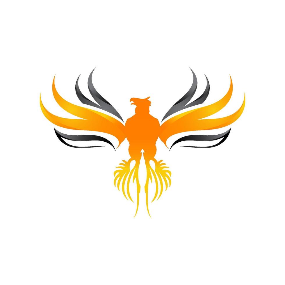 concept de logo phoenix de luxe, meilleur design de logo oiseau phoenix, logo vectoriel phoenix