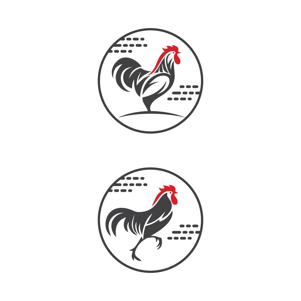 coq. coq. abstrait coq logo icône. rouge coq comme symbole vecteur