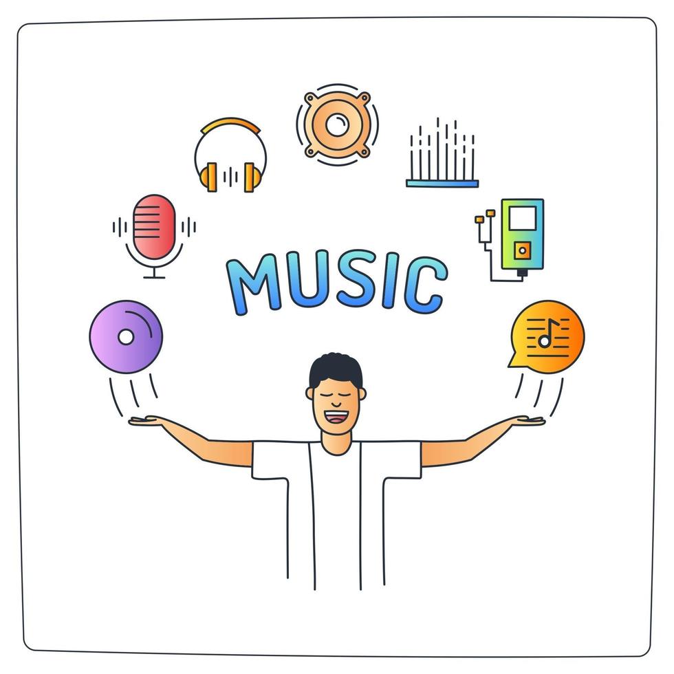 illustration audio de musique vecteur