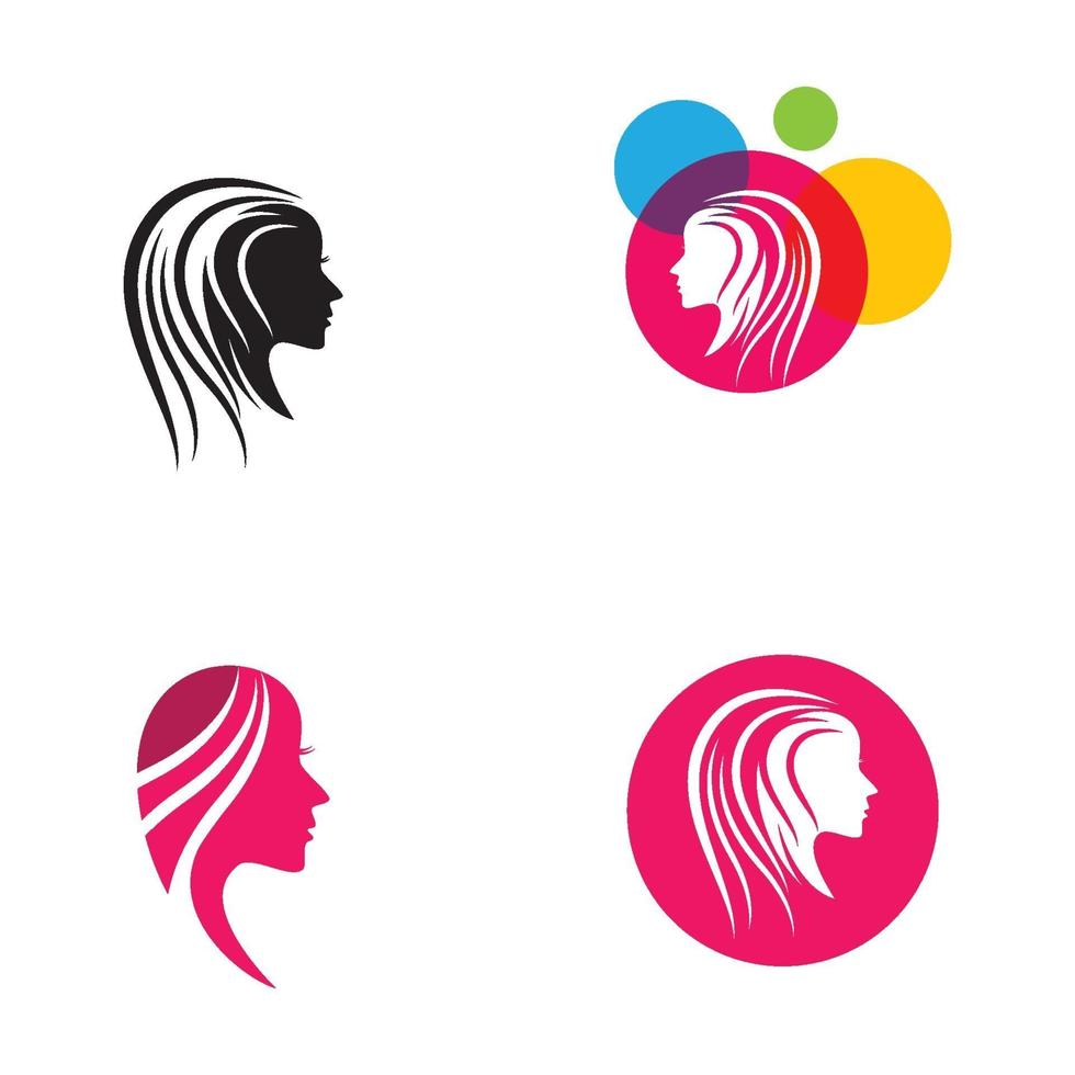 logo de coiffure et de salon de beauté vecteur