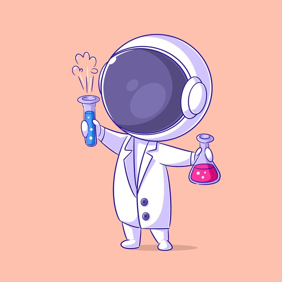 le astronaute est distribuer le potion il est porter dans le sien main vecteur